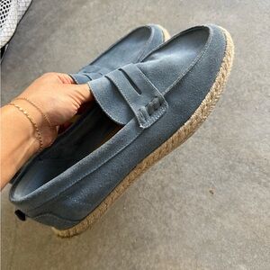 Zara Man Blue Suede Espadrille Loafers